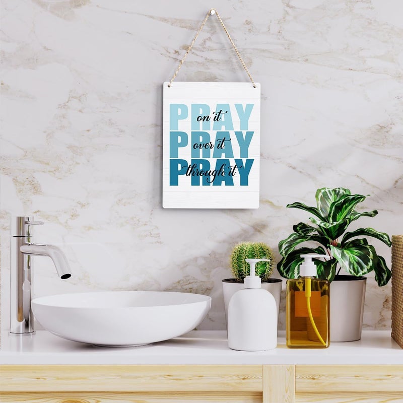 BELLOWDEER Pink Bible Verses Wall Decor, Christian Inspirational Wooden Sign Art for Home, Porch, Bedroom, Living Room, Office - Women's Room Decor - Image 5